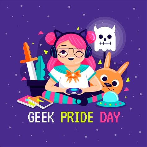 Geek Pride Day Concept Free Vector
