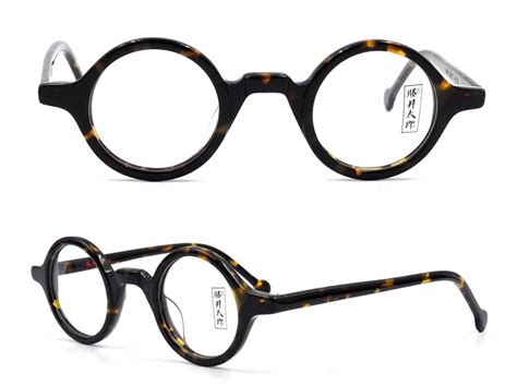 Vintage 38mm Small Round Eyeglass Frames Wood Hand Made Spectacles Glasses In Eyewear Frames