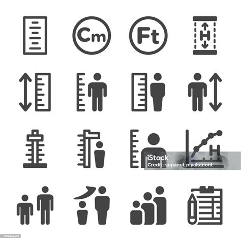 Human Height Icon Set Stock Illustration Download Image Now