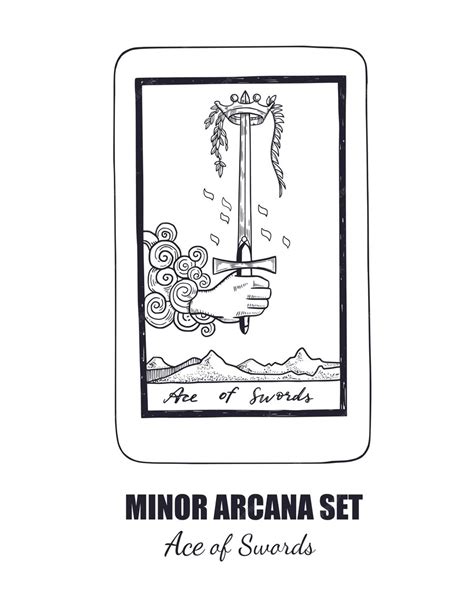 Premium Vector Tarot Vector Hand Drawn Minor Arcana Set Ace Of Swords