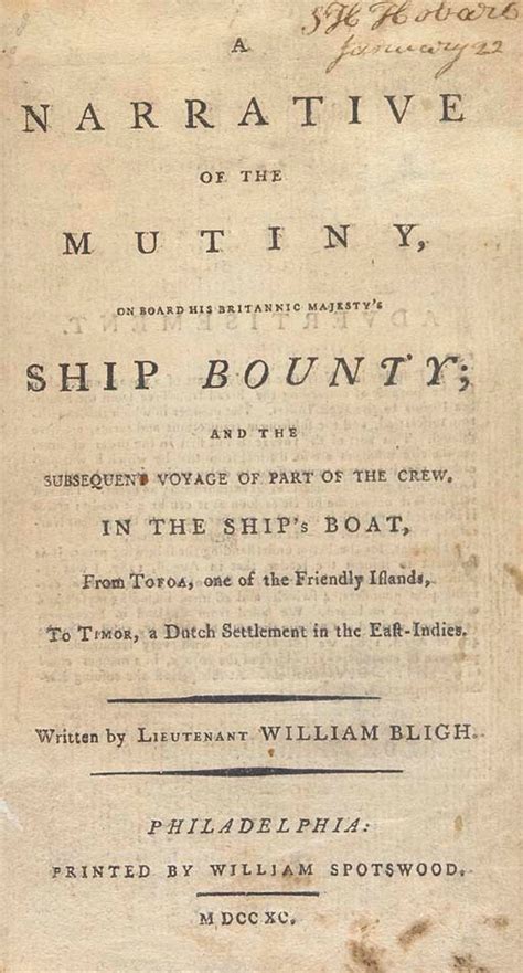 Bligh William 1754 1817 A Narrative Of The Mutiny On Board His
