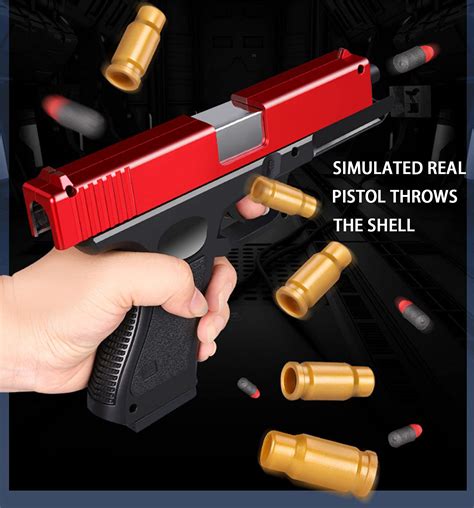 Buy Toy Gun Cool Fake Pistol Rubber Bullet Guns That Look Real Realistic Pistol Ejecting