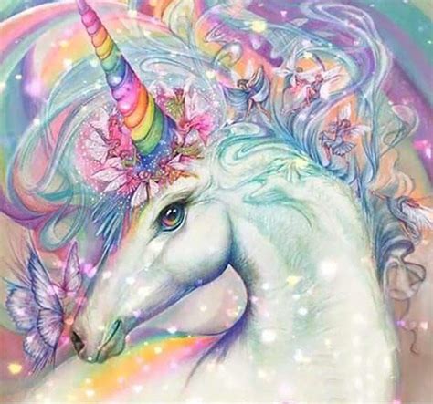 Rainbow Unicorn Diamond Painting Unicorn Painting Unicorn Drawing