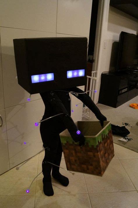 Glowing Enderman Costume Minecraft Halloween Costume Minecraft Costumes Cool Halloween Costumes