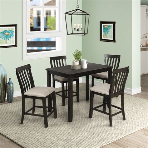 Maybe you would like to learn more about one of these? 5 Pieces Counter Height Dining Table Set, Rectangular Wood ...