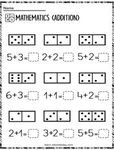 kindergarten math worksheets learnedukidsdaycom