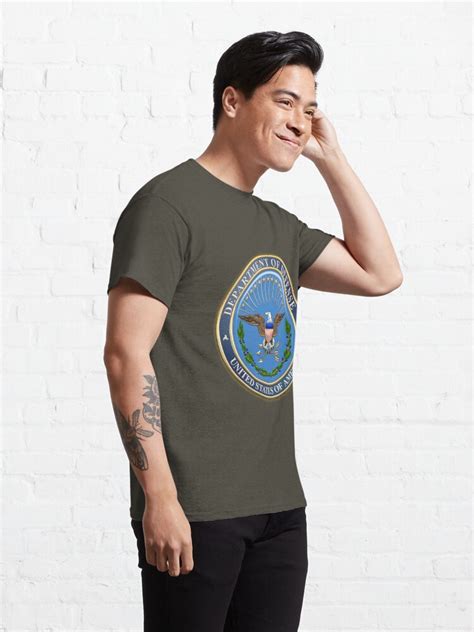 Us Department Of Defense Dod Emblem Over Us Flag T Shirt By