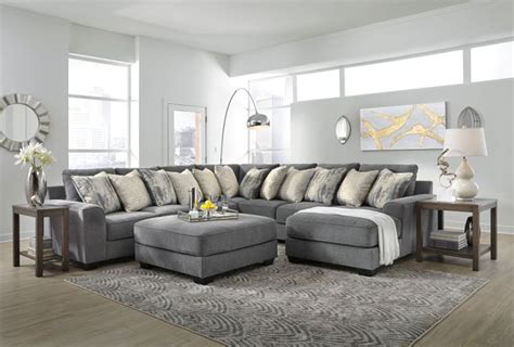 Ashley Castano 5 Piece Jewel Sectional Set With Chaise Top Furniture