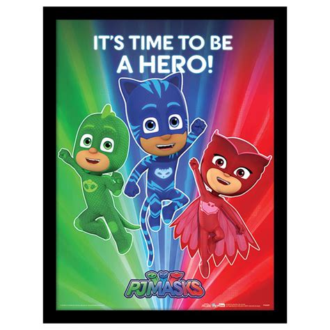 Pj Masks Hero Leap Wooden Framed Print 30 X 40cm Fp12305p