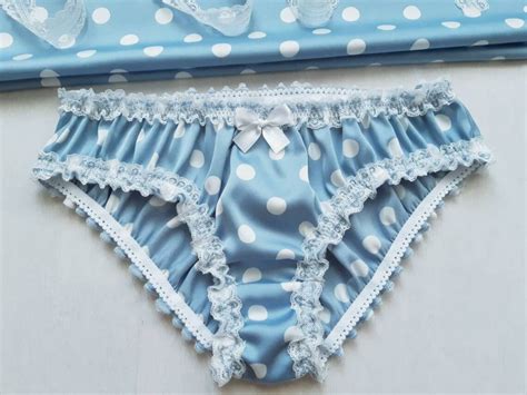 Blue Silk Panties White Polka Dots Silk Lingerie Women Etsy