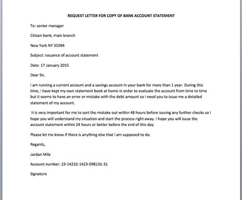 bank account statement request letter smart letters