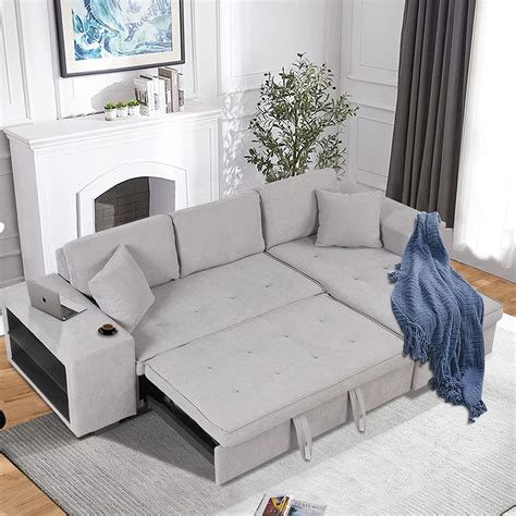 Merax 1045 Inch Reversible 3 Seat Sleeper Sectional Sofa