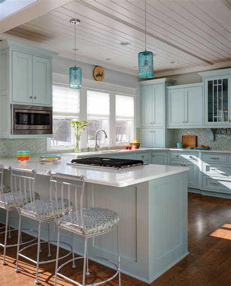 Painted Kitchen Cabinets In Sherwin Williams Tidewater By Showplace