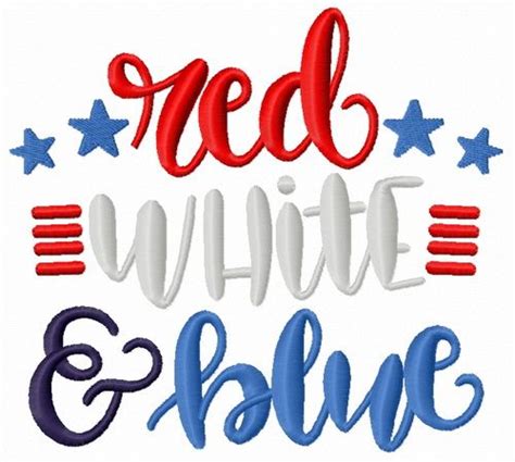 Red White Blue Embroidery Design Blue Embroidery Embroidery Designs
