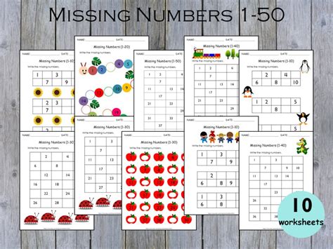 Missing Numbers 1 50 Worksheets Printable Preschool Worksheets