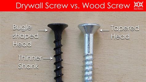 Drywall Screw Vs Wood Screw Woodworking Basics Woodworking Wood Screws
