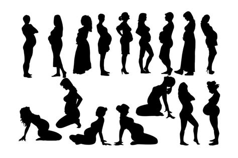 Woman Silhouette Pregnant Woman Svg Pregnant Girl Svg Pregnant