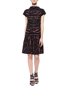 Kenzo Printed Stripe Dropped Skirt Dress