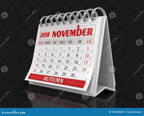 Kalender November 2018 Stock Illustrationer Illustration Av Form
