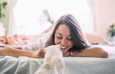 Babe Woman Spending Morning With Her Cat In Bed Del Colaborador De Stocksy Jovo Jovanovic