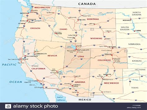 Western Us Map With Cities Us States Map