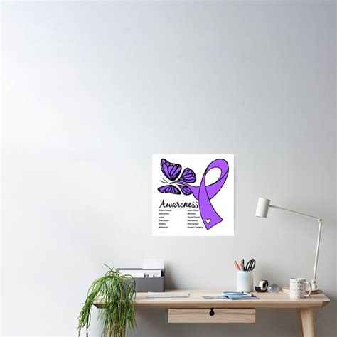 Purple Awareness Ribbon Butterfly Poster For Sale By Kim Chi Arts