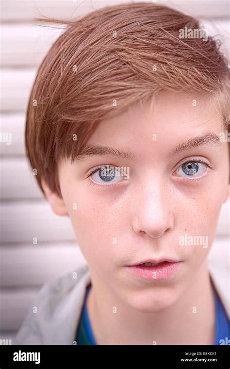 Cropped Closeup Portrait Of A Teenage Boy Stock Photo Alamy