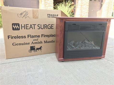 Heat Surge Brand Amish Built Wooden Electric Fireplace 1491