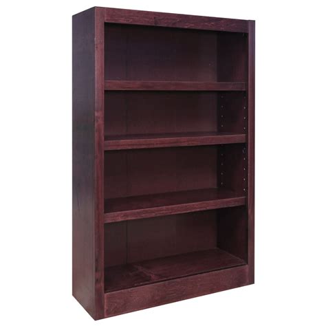 Concepts In Wood 4 Shelf Wood Bookcase 48 Inch Tall Cherry Finish