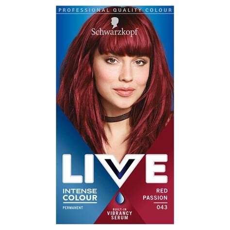 Schwarzkopf Live Intensive Color 043 Red Passion Hair Dye Tesco Groceries
