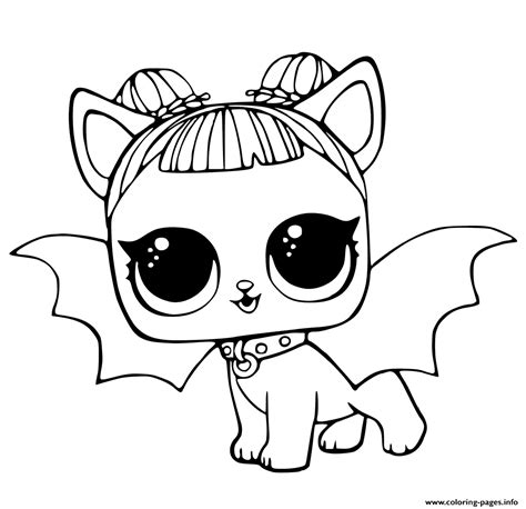 Lol Pets Coloring Pages Cute Midnight Pup With Devil Wings Coloring