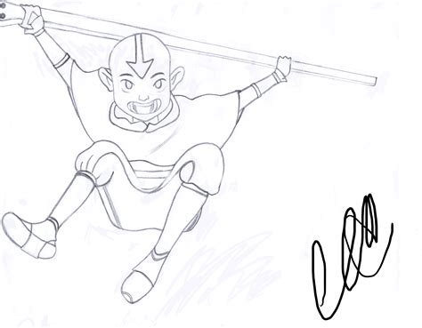 Pencil Aang Avatar Drawing By Melegence On Deviantart