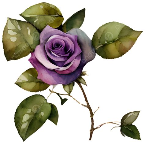 Magnificent Purple Rose Watercolor Depiction Floral Design Graceful