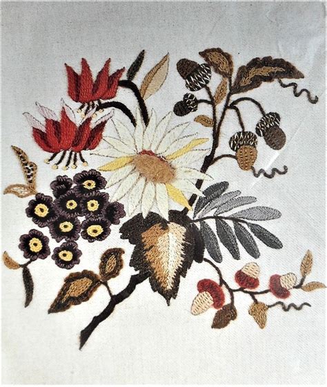 18th Century Flowers Floral Erica Wilson Vintage Crewel Embroidery Kit