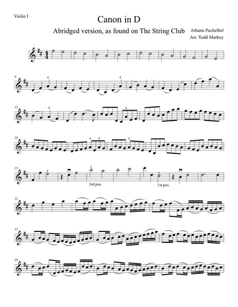 Canon In D Sheet Music Johann Pachelbel Violin Duet Ubicaciondepersonascdmxgobmx