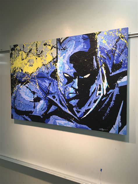 Art Batman Inspired Painting Acrylic On Canvas Using Abstract