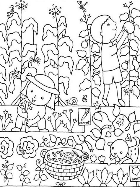 Free printable vegetables coloring pages for kids. Kids Gardening Coloring Pages Free Colouring Pictures to ...
