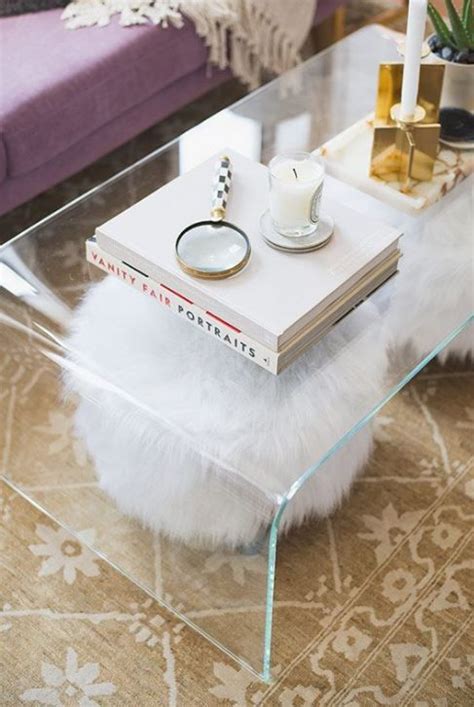 The Lucite Acrylic Coffee Table Adds A Great Amount Of Character To