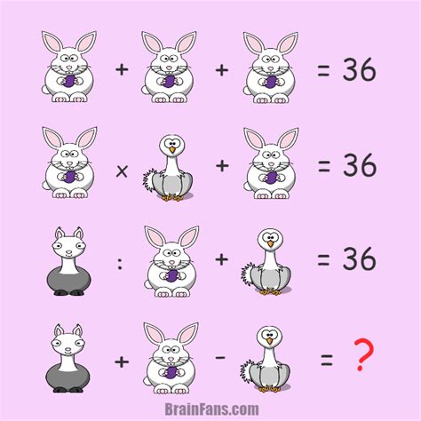 Puzzle With Animals For Genius Number And Math Puzzle Brainfans