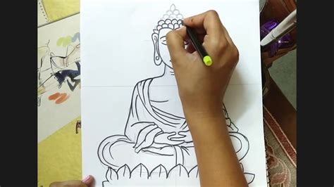 How To Draw Lord Buddha Easy Easy Drawing Buddha Tutorial For Kids