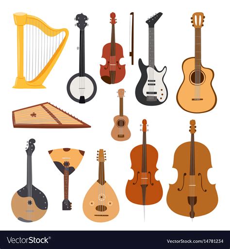 Stringed Musical Instruments Classical Orchestra Vector Image