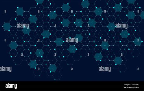 Hexagons Abstract Grid Background With Connected Lines And Dots Hex