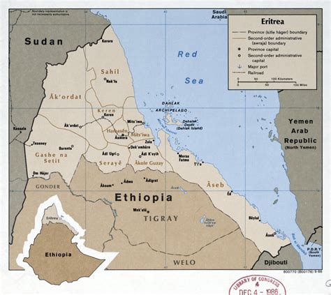 Large Scale Political Map Of Eritrea With Roads Railroads Ports And