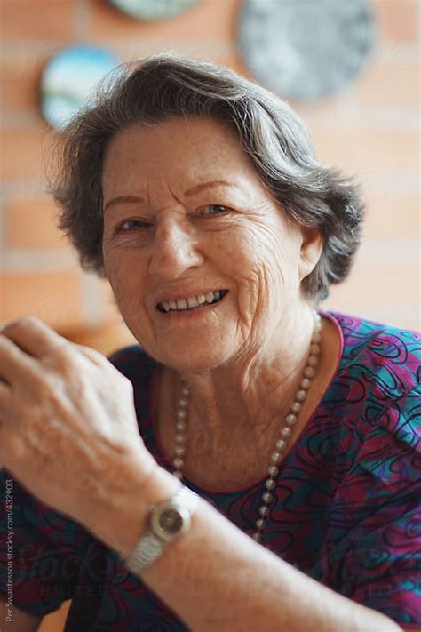 Portrait Of A Happy 84 Year Old Woman By Per Swantesson Stocksy United