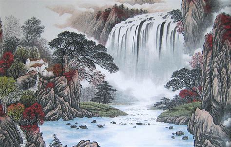 Chinese Waterfall Painting 1011021 100cm X 160cm39〃 X 63〃