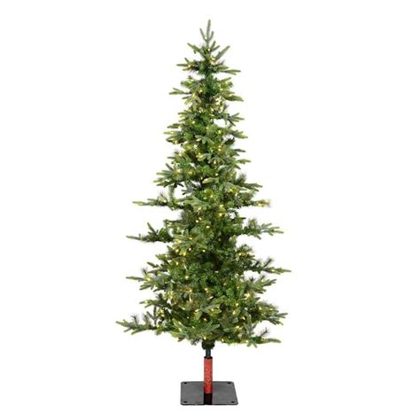 Vickerman 8 Ft Pre Lit Traditional Slim Artificial Christmas Tree With