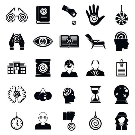 Hypnosis Doctor Icons Set Simple Style 8842883 Vector Art At Vecteezy