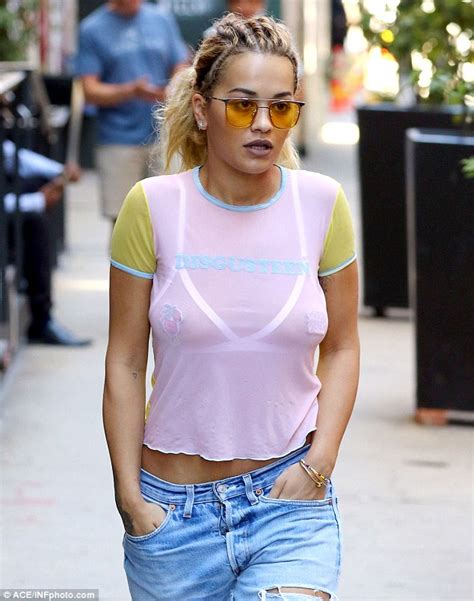 Rita Ora Flashes Her Triangle Bralet And Pasties In A See Through T Shirt As She Parades Her