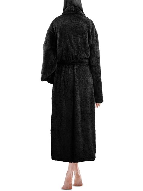 Premium Womens Plush Soft Robe Fuzzy Fluffy Warm Sherpa Fleece Bathrobe Spa Robe Ebay