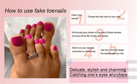 Elabest Solid Color Matte False Toe Nails Chic Press On Toenails Short Square Full